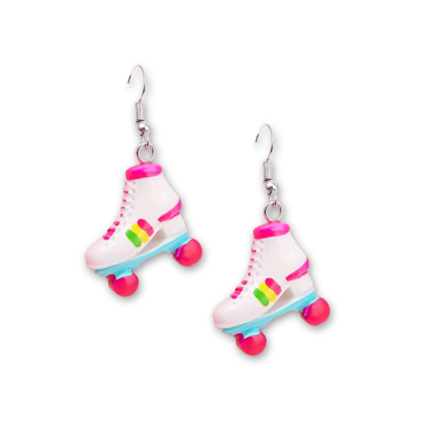 Retro Roller Skate Painted Dangle Earrings