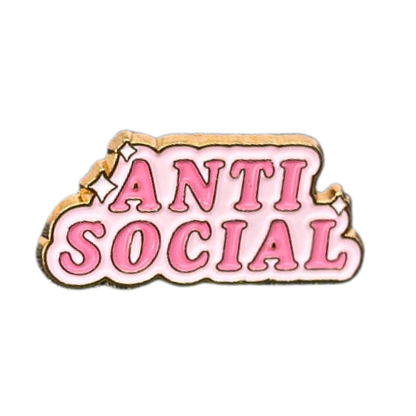 Anti Social Pink Sparkles Enamel Pin