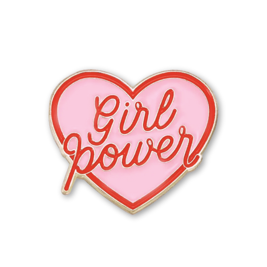 Girl Power Retro Heart Enamel Pin