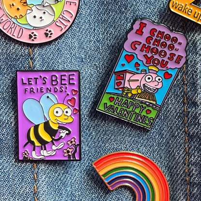 Ralph & Lisa Valentine's Card Enamel Pin Pair