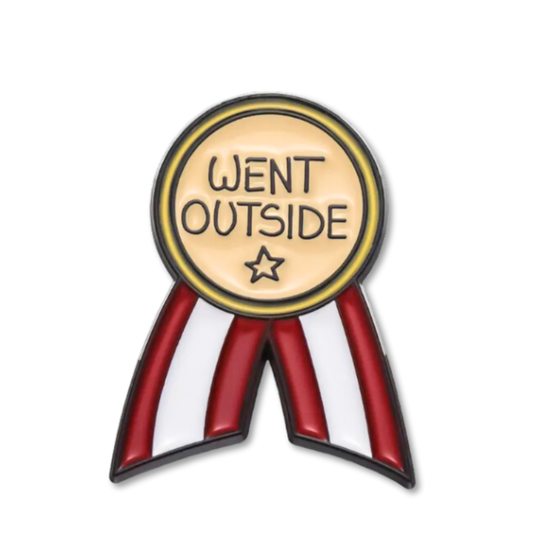 Went Outside Award Ribbon Enamel Pin