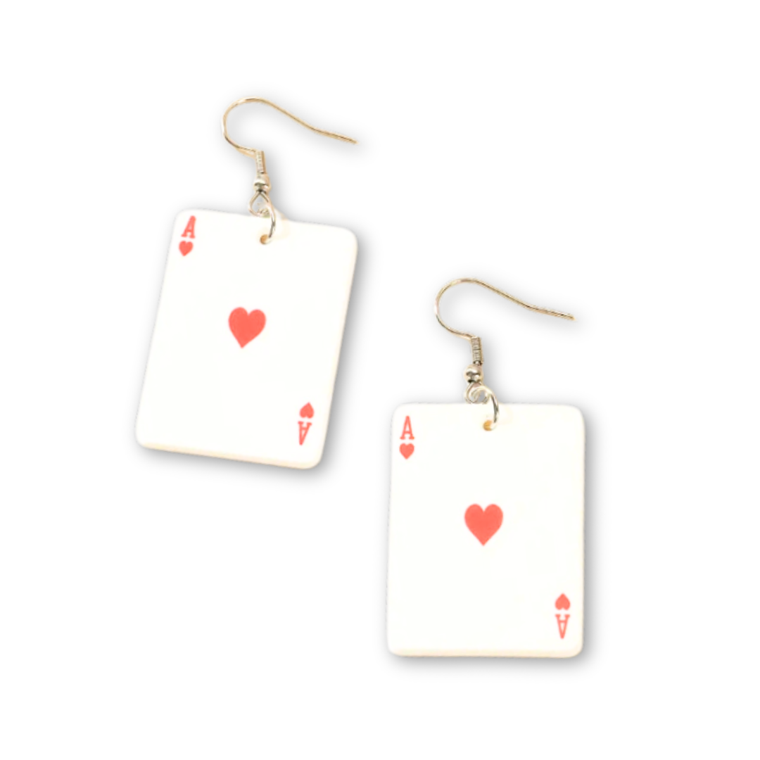 Ace Of Hearts Retro Playing Card Dangles
