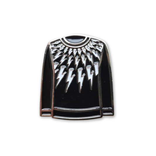 David's Sweater Lightning Bolts Enamel Pin