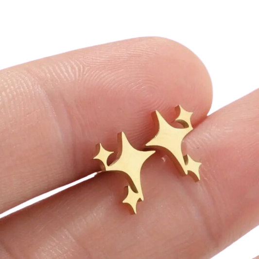 Sparkles Emoji Gold Stud Earrings