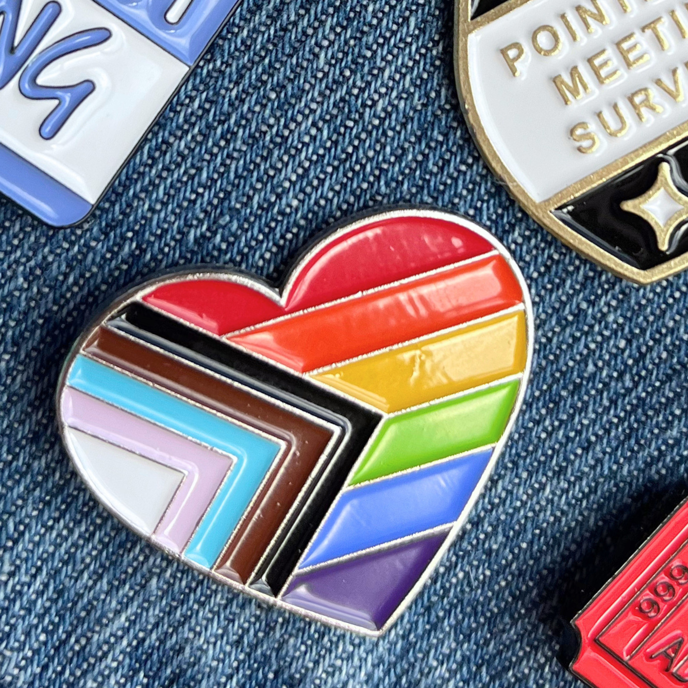 Rainbow Pride Flag Heart Enamel Pin