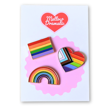 Rainbow Pride Heart Edition Enamel Pin Bundle